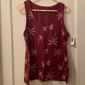 Old Navy Burgandy Shirt with Palm Trees